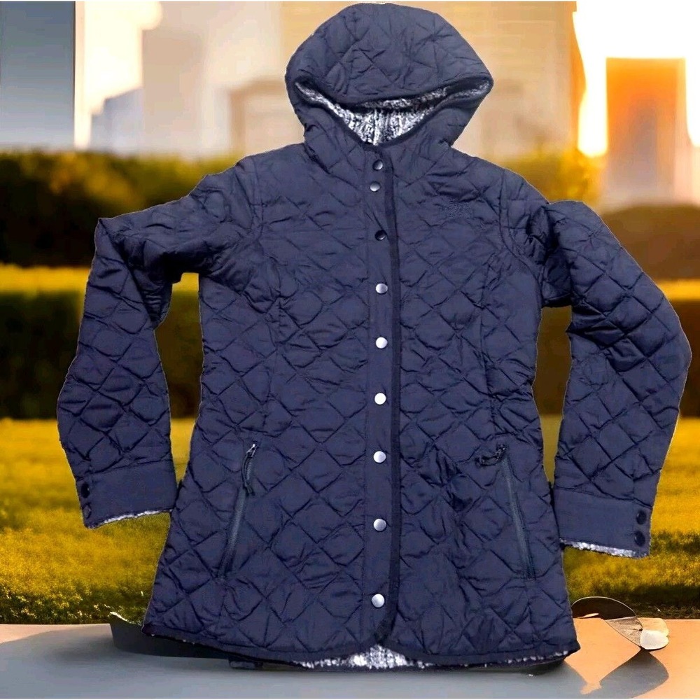 The North Face Parka‎ Womens XS Black Excellent Thermoball Fleece Lined Hooded